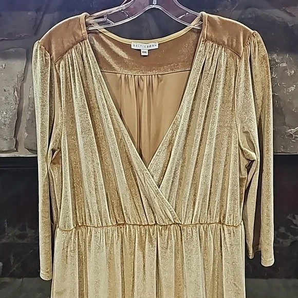 Baltic Born Gold Velvet Maxi Dress  XXL - Picture 2 of 7